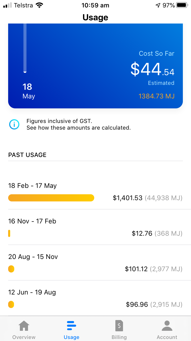 Solved 10 times higher bill Neighbourhood AGL