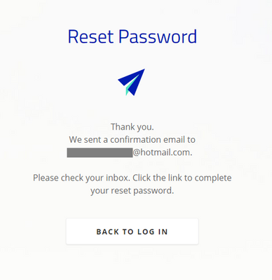 Reset password confirmation