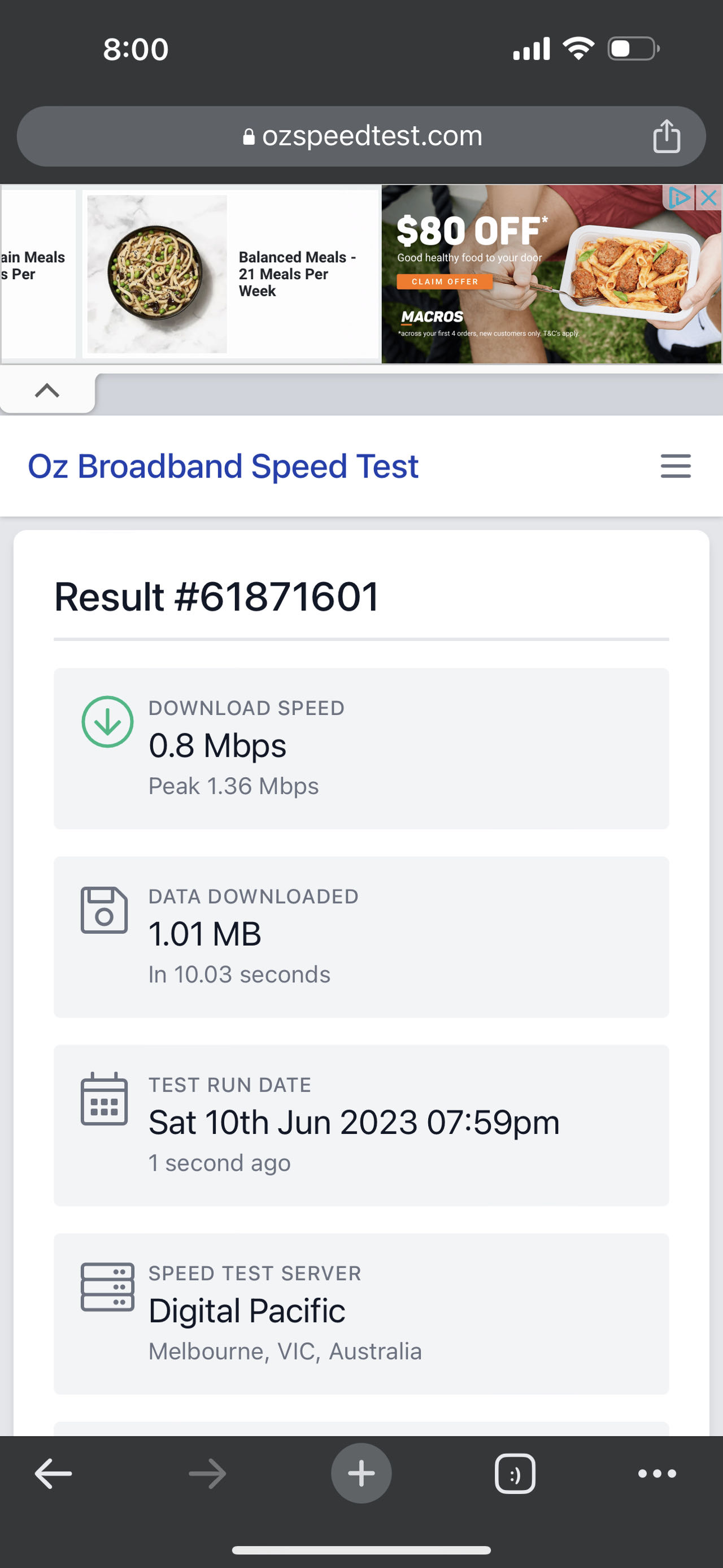 NBN speed super slow during night 1 2M for a home