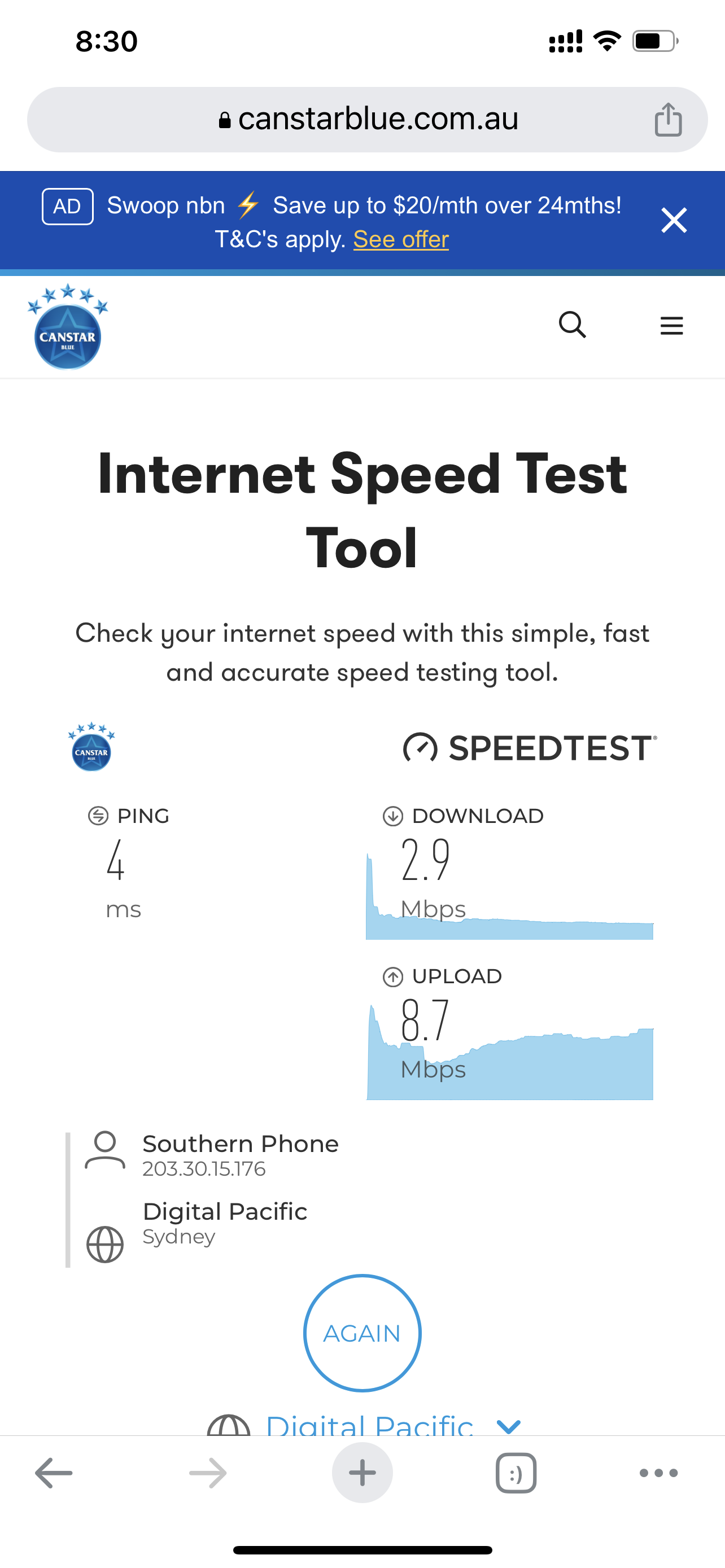 NBN speed super slow during night 1 2M for a home