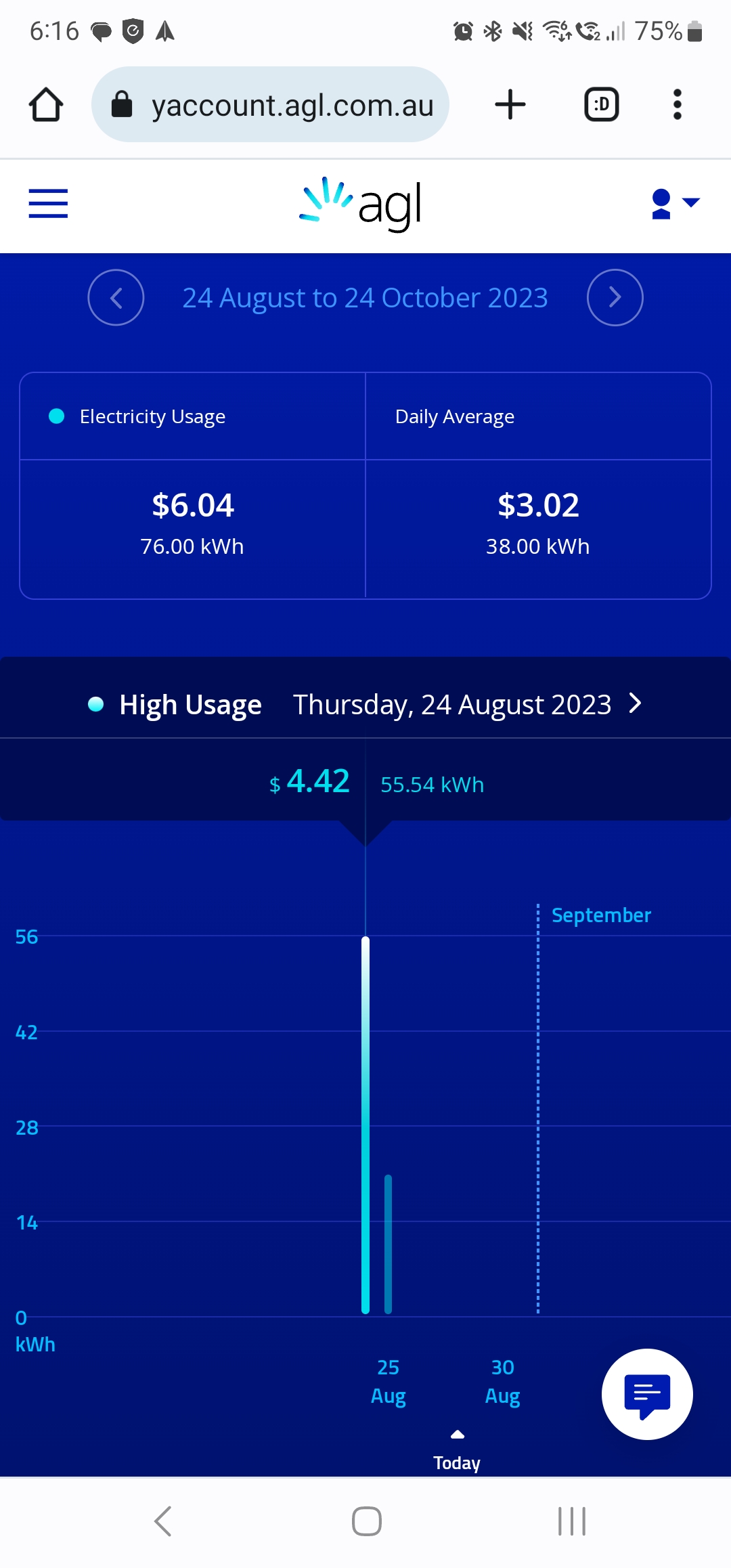 AGL App Website usage data price wrong Neighbourhood AGL