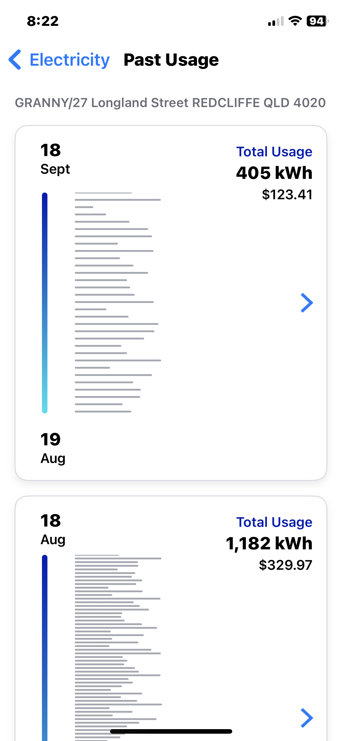 Estimated Bill wrong Neighbourhood AGL