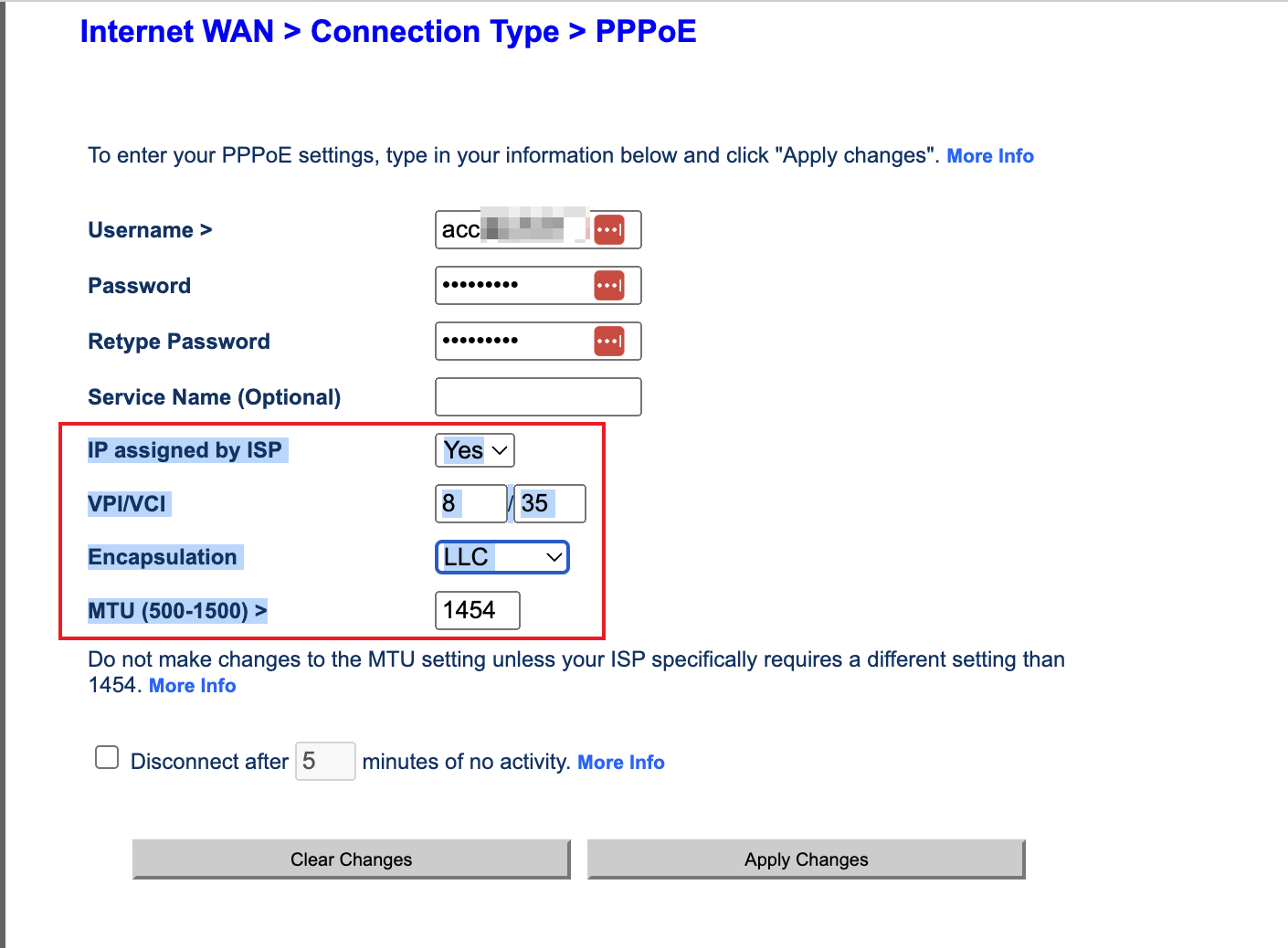 Solved BYO Modem Settings VPI/VCI, Encapsulation, MTU