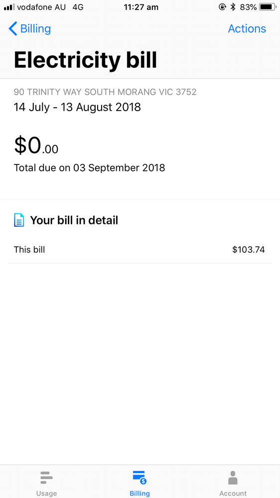 Cannot open bill in detail